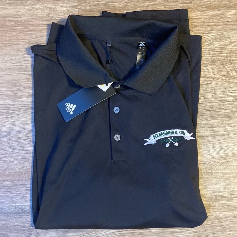 Adidas Black Performance Branded Golf Polo Shirt SPF 50